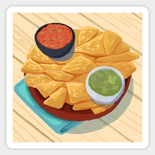 Tortilla chips, salsa, and guacamole Magnet